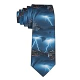 MZERSE Smooth Ties Chicago City Tornado Storm Weather Pattern for Men Boys, Polyester Necktie Wedding Dance Prom Tie