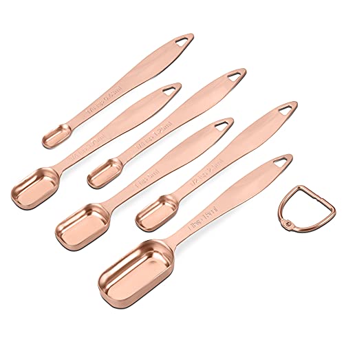 Image of 6-Piece 18 /8 Stainless Steel Measuring Spoons Set, Rose Gold