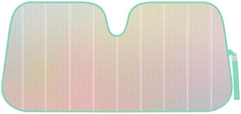 BDK Iridescent Matte White Front Windshield Sunshade-Accordion Folding Auto Shade for Car Truck SUV-Blocks UV Rays Sun Visor Protector-Keeps Your Vehicle Cool- 58 x 27 in
