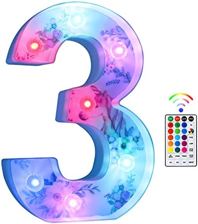 Tosakey Light Up Letters, LED Letter Lights Sign 18 Color Changing 26 Alphabet Sign Unicorn Gifts for Girls Women Birthday Christmas Lamp Bedroom Home Decoration-(K)