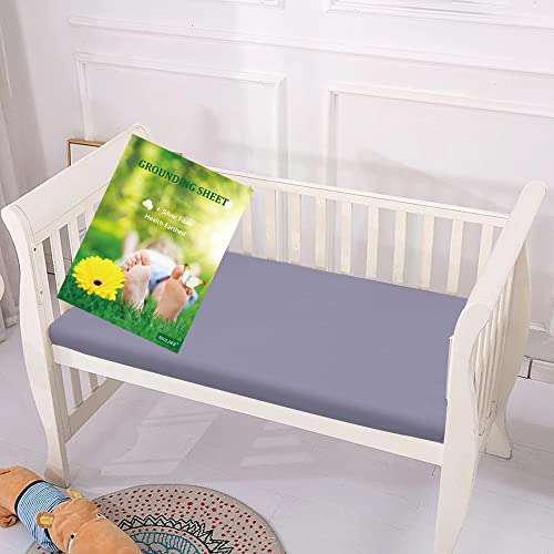 Grounding Sheets With Silver Fiber & Organic Cotton - Conductive With Grounding Cord, Grounding Keep Good Sleep, Natural Health(Grey, 27X52 Inch) #TOP1