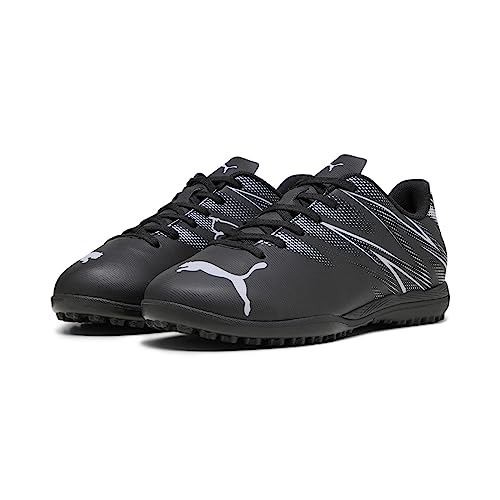 PUMA Attacanto Turf Training Soccer Cleats Sneaker, Black-Silver Mist, 5.5 US Unisex Big Kid Close-up of the rubber outsole of the PUMA Attacanto Turf Training Soccer Cleats