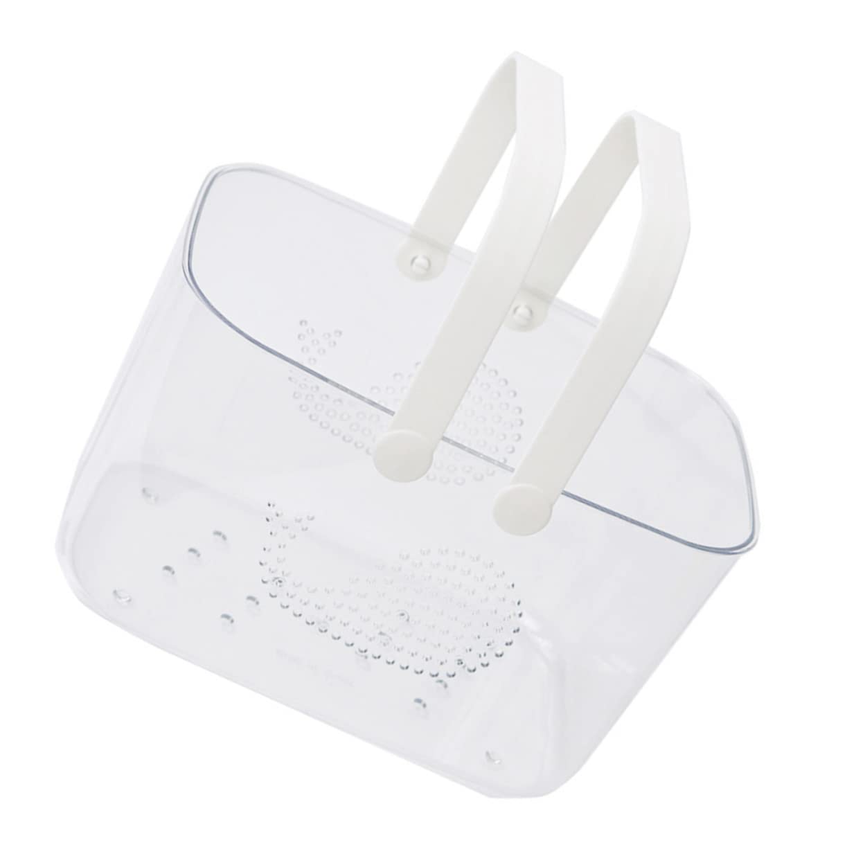 Panier de bain rangement plastique blanc avec poignée pour shampooing et savon