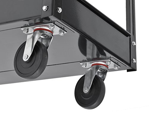 Muscle Rack SC3016 Industrial Black Commercial Service Cart, Steel, 220Lbs Capacity, 33" width x 30.5" Height x 16" Depth, 2 Shelves, 30.5" Height, 33" width, 16" Length, 2-Level - Thumbnail 4