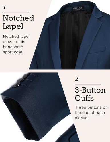Image of COOFANDY Mens Sport Coat Casual Blazer One Button Business Suit Jacket