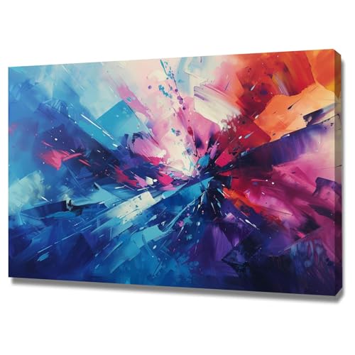 Peinture abstraite impression sur toile WODJEM 70x100cm encadrée
