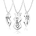 3pcs Stainless Steel Mother Daughter Pendant Necklace - Mom Big Sister Little Sister