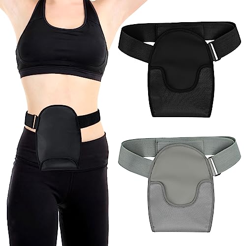 LUCKIPLUS 2 Pack Ostomy Bag Covers with Adjustable Elastic Ostomy Support Belt Colostomy Pouch Cover for Stoma Ileostomy Urostomy Supplies for Women Men Black Grey