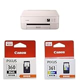 キヤノン Canon プリンター A4インクジェット複合機 PIXUS TS5430 ピンク 2021年モデル テレワーク向け 4色・一体型・対応インクBC-360/361シリーズ + インク標準容量セット