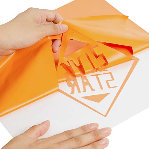 Image of RENLITONG Orange HTV Iron on Vinyl 12Inch by 10ft Roll Heat Transfer Vinyl for T-Shirt HTV Rolls for All Cutter Machine - Easy to Cut & Weed for Heat Transfer Design