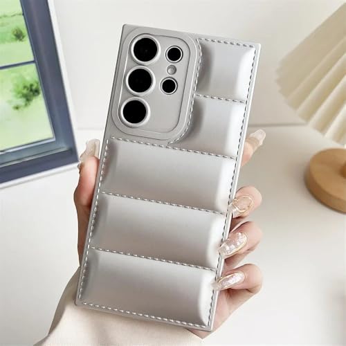 Étui de téléphone en duvet argent Wave Cover pour Samsung Galaxy S25 Ultra