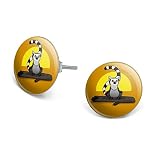 Silver-Plated Ring-Tailed Lemur Studs