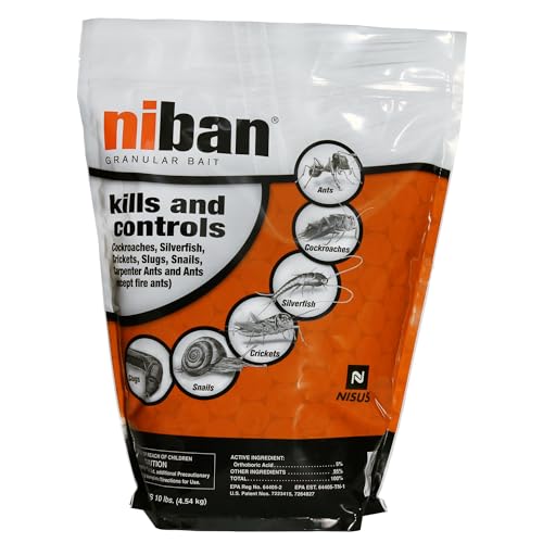 Nisus Niban Granular Bait, Weather-Resistant, Boric Acid Formula, Ants, Roaches, Crickets, Slugs...