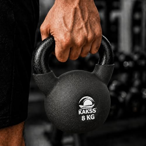 Image of Kakss Half Coating Neoprene Kettlebell (black, 8kg)