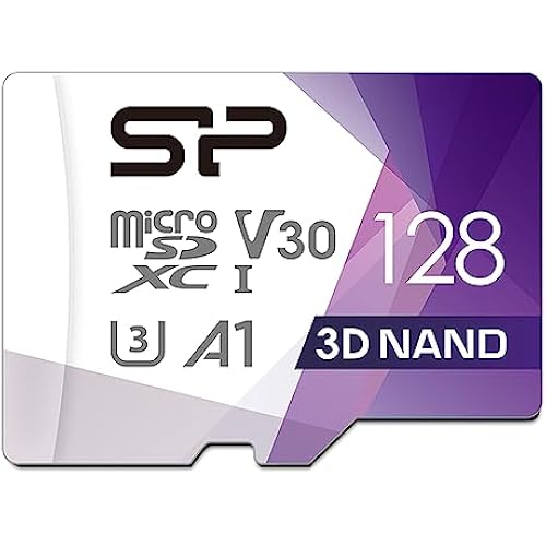 Silicon Power 128GB Micro SD Card U3 SDXC Up to 100MB/s High Speed Memory Card for Cams, DJI Pocket and Drones