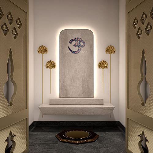 AONA Brass Wall Hanging OM Religious Sculpture Best for Home and Office Decoration Wall Hanging Height 10 Inch