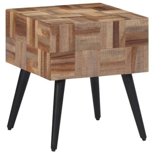 EMYRLXQW Tables-Mesas decorativas - Mesa auxiliar de teca reciclada maciza de 40 x 40 x 45 cm, mesas decorativas