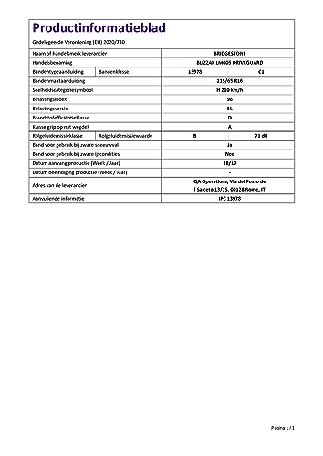 Bridgestone Blizzak LM-005 Driveguard M+S