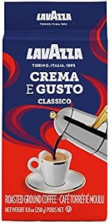 Lavazza Crema e Gusto Ground Coffee Blend, Espresso Dark Roast, 8.8 Oz Bags