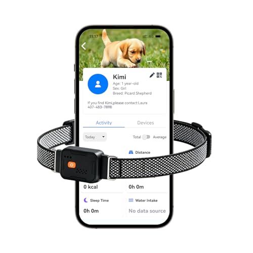 CurvedMoon Wireless Dog Fence GPS Collar System with No Monthly Fee, Invisible Fence for Dogs with Real-Time GPS Tracking via SIM Card, GPS Dog Collar for Medium & Large Dogs, 1 App for 5+ Pets(black)