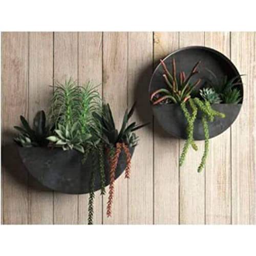 Artisan Living Orbea Round Wall Hanging Planters | Iron Wall Vase Decor Planters For Succulents, Ferns, Faux, Indoor & Outdoor Plants | Circle Wall Planter - 8 Inches Dia X 2 Inches D Circle #TOP3