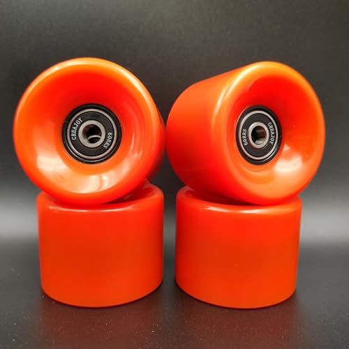 CREAJOY Skateboard Wheels 60mm 95a with Bearings, Set of 4 (Red)
