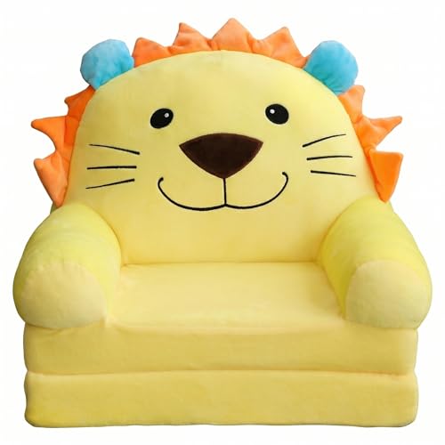 Canapé pour enfants avec doublure de soutien douce et assise pliable jaune