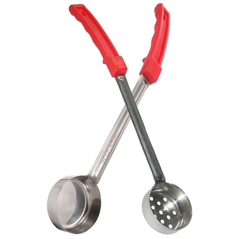 Cucharas de cocina de 2 onzas con mango largo para servir salsa de tomate 5