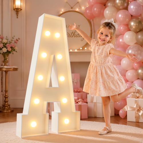 imprsv 4FT Marquee Letters Large Light Up Letters A for Party Decor