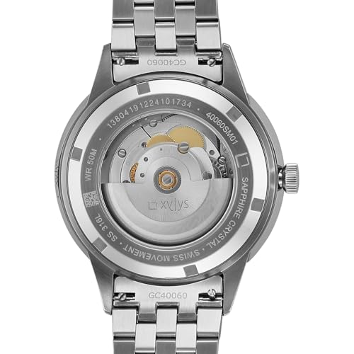 Image of Xylys Waltz-G with Analog with Date Automatic Champagne Dial Silver Leather Strap Watch for Men - 40060SM01E