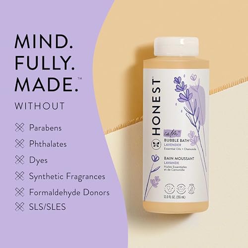 The Honest Company Foaming Bubble Bath & Baby Wash, Tear-Free, Hypoallergenic, Natural Formula, Lavender Calm Scent, 12 fl oz - View 7
