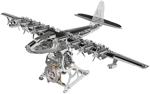 Model Airplane Kit with Tool kit- DIY Scale Model - 3D Model kit Heavenly Hercules - Moving Wind-Up Airplane Model | 3D Puzzle for Adults - Metal DIY Kit | Metal Model Collectible | DIY Construction
