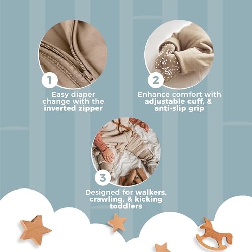 Image of Sleeveless Soft Baby & Toddler Sleeping Sack, Breathable with Adjustable Feet Cuffs & Anti-Slip Grip