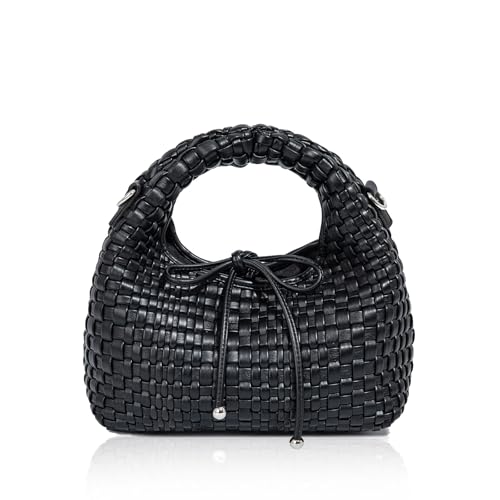 Image of JINMANXUE Fashion Mini Handbag For Women, Woven Tote Bucket Composite Bag Knitting Chain Bags, Crossbody Shoulder Purses