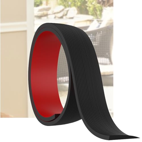 0.4\" Rise Threshold Ramp for Doorways, Self-Adhesive Rubber Ramp for Door Threshold, 3.3Ft Long, Ideal for Wheelchair Scooter Doorway Floor Tile Threshold Transition Strip Reducer (Black, 3.3Ft)