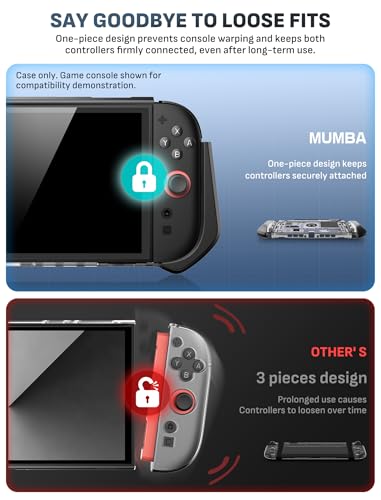 Image of mumba Dockable Case for Nintendo Switch 2 2025, [Blade Series] TPU Grip Protective Cover Accessories Compatible with Switch 2 7.9 Inch and Quick-Release Joy-Con Design