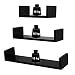SONGMICS Set de 3 Estantes de Pared, Estantes Flotantes, 30/45/60 cm, Decorativos,...