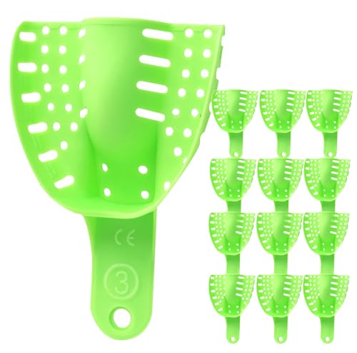 LA MIERE Dental Impression Trays Medium Upper, Autoclavable Perforated Impression Tray Set (Bag of 12) #3