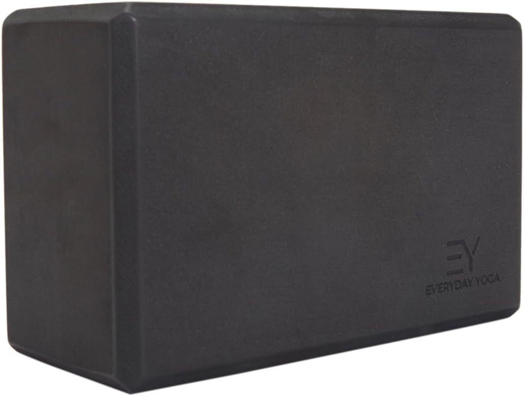 𝗘𝘃𝗲𝗿𝘆𝗱𝗮𝘆 𝗬𝗼𝗴𝗮 Deluxe Mat and Yoga Foam Block Set - Non Slip, Eco Friendly, Anti-Tear, 5mm Thickness for Yoga - Black