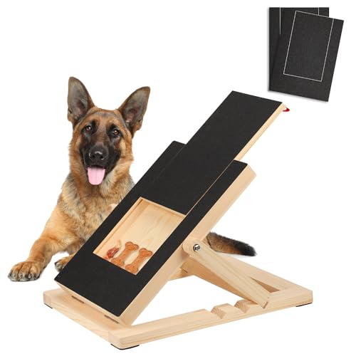 XIHIRCD Grande Tablero de Rascar Perro con Cajón para Golosinas para Perros, Multifuncional Almohadilla para Rascar Uñas Perros Tablero para Limar Uñas para Perros para un Fácil Cuidado de Las Uñas
