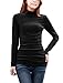 Produktbild Allegra K Damen Langarm Slim Fit Rollkragen Top Bluse Schwarz M (EU 40)