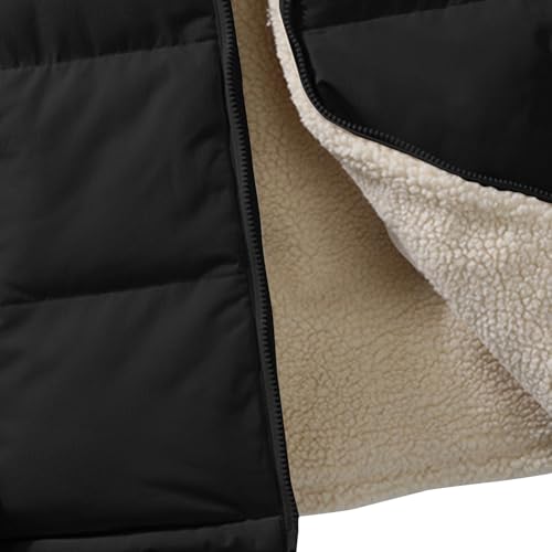 Mens Puffer Jacket Lightweight Fleece Lined Down Coat Stand Collar Quilted Jacket Zip up Padded Coat Warm Winter Coats4