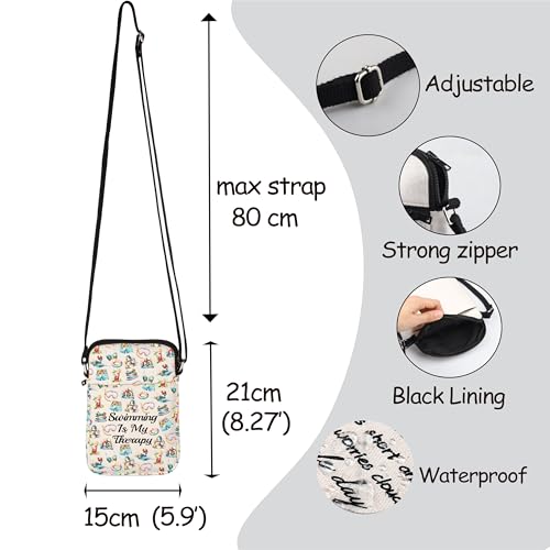 MNIGIU Swimming gift Swimming Is My Therapy Crossbody Bag Swim Lover Gift Swimmer Shoulder Bag Swimming Inspired Gift2