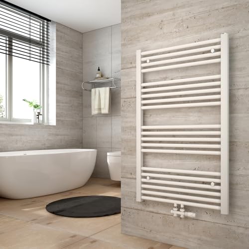 Heilmetz Weiß BadHeizkörper 60 x 100 cm Handtuchtrockner Bad-Heizkörper Handtuchheizkörper Mittelanschluss Heizung 498 Watt Leistung Handtuchwärmer