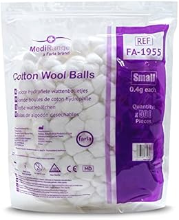 MediRange Small Cotton Wool Balls - 100% Pure Cotton - Lint-Free - for Cosmetic, Healthcare, and Beauty - Pack of 500