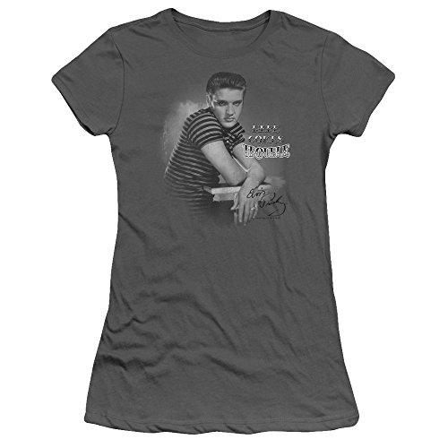 ELVIS PRESLEY T-Shirt The King Rock Here Comes Trouble Juniors Grigio M
