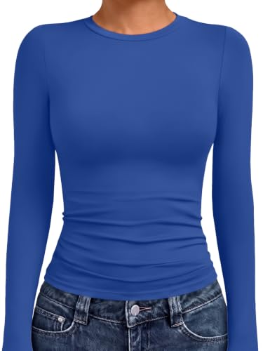 Underscrubs Tops Crew Neck Long Sleeve Compression 26 underscrubs tops - royal blue