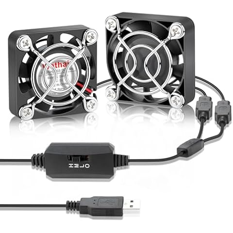 2Pack Wathai 40mm x 10mm Mini USB Fan with Speed Control 5V Small Computer USB Fans for Welding Helmet, Aquarium, Terrarium, Camera, VR Receiver DVR PlayStation Xbox Computer Cabinet Cooling Cover