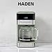 Haden Coffee Machine, 12-Cup Programmable Drip Coffee Maker with Auto Shut-Off Function and Reusable Washable Water Filter, Green & Chrome