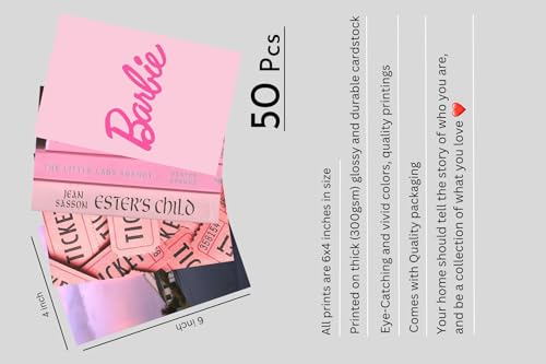 Image of Pink Aesthetic Wall Collage Kit 50 PCS A6 Posters for Wall | Barbie Pinterest Posters | Home Decor | Wall Decor Items | Room Decoration Items for Bedroom | Wall Stickers for Home | Bedroom Decorative Items
